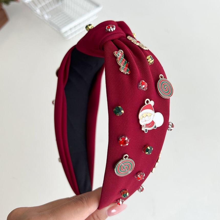 Christmas Metal Charm Fabric Knot Headband (Various Designs) Product Image