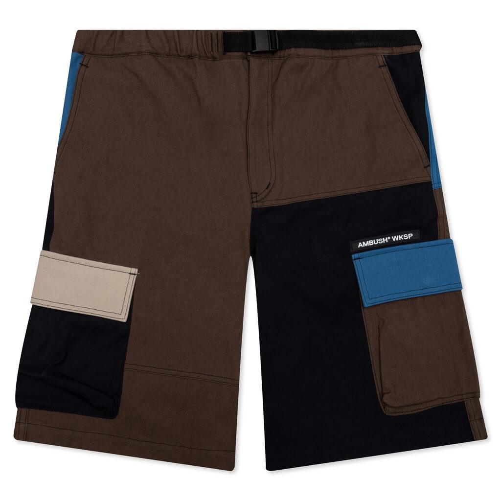 Panelled Cargo Shorts - Brown Male Product Image