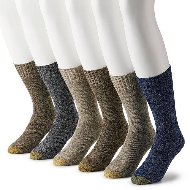 Mens GOLDTOE 6-pack Hudson Crew Socks Green Marl Product Image