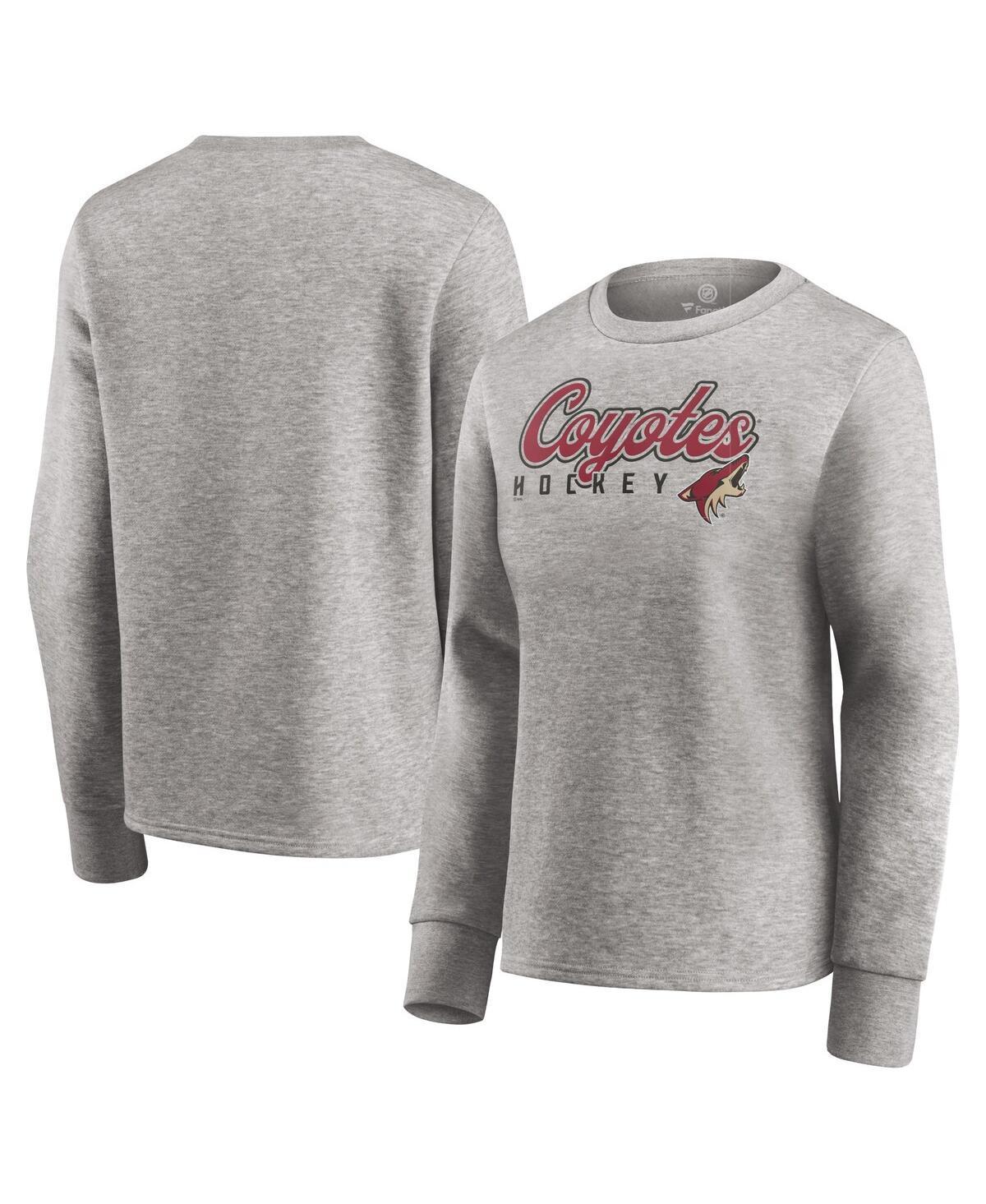 Womens Fanatics Branded Heathered Gray Houston Astros Crew Pullover Sweater AST Grey Product Image