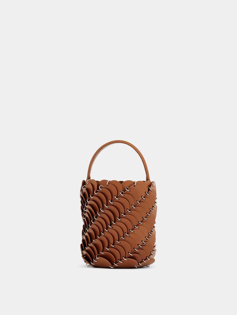 Small Cognac bucket Paco bag in leather product image