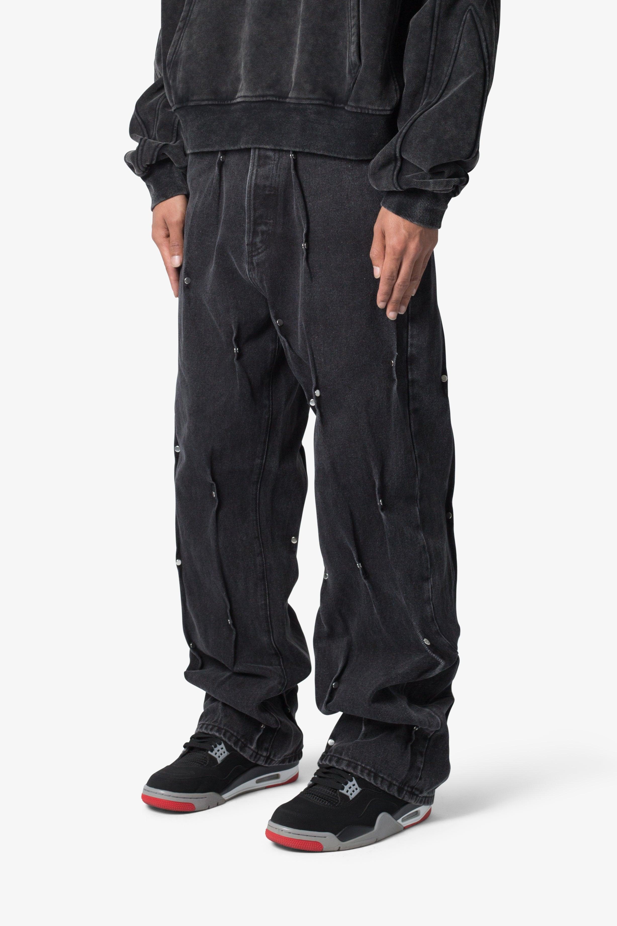 Ultra Baggy Rivet Denim - Black Product Image