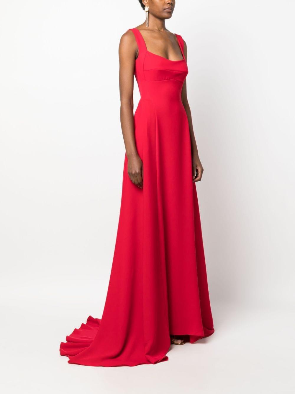 sleeveless crepe gown Product Image