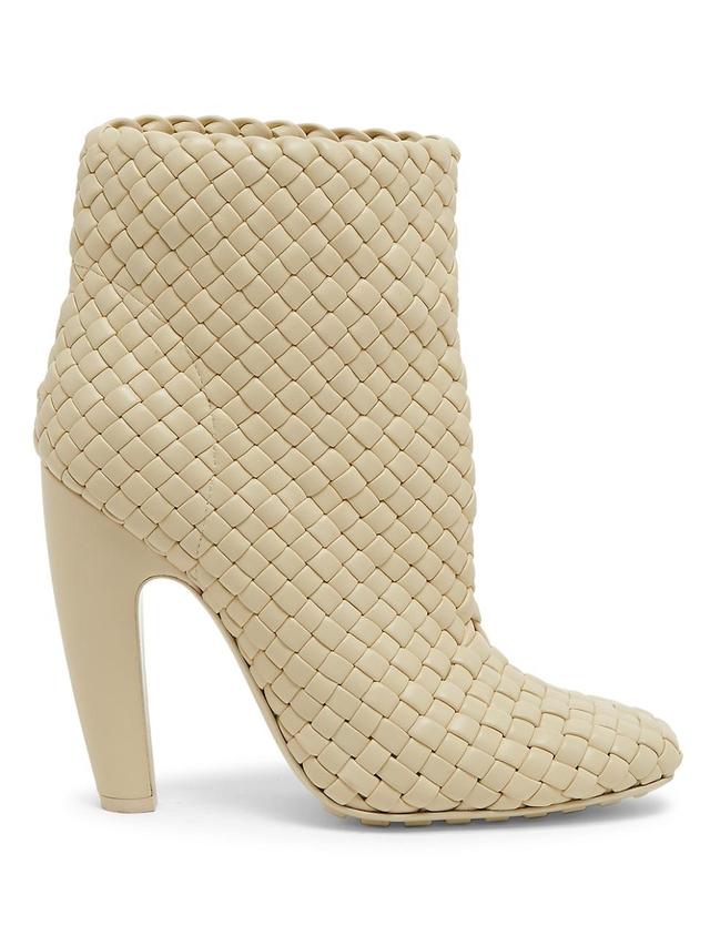 Womens Woven Leather Ankle Boots Product Image