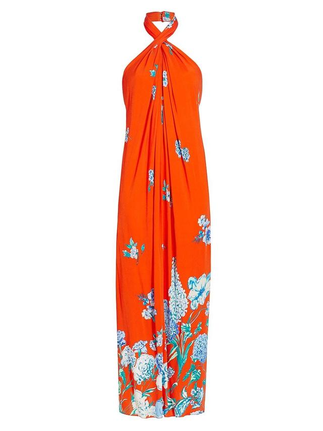 Womens Mimi Floral Cotton Poplin Maxi Dress - Cherry Floral Border - Size XS - Cherry Floral Border - Size XS Product Image
