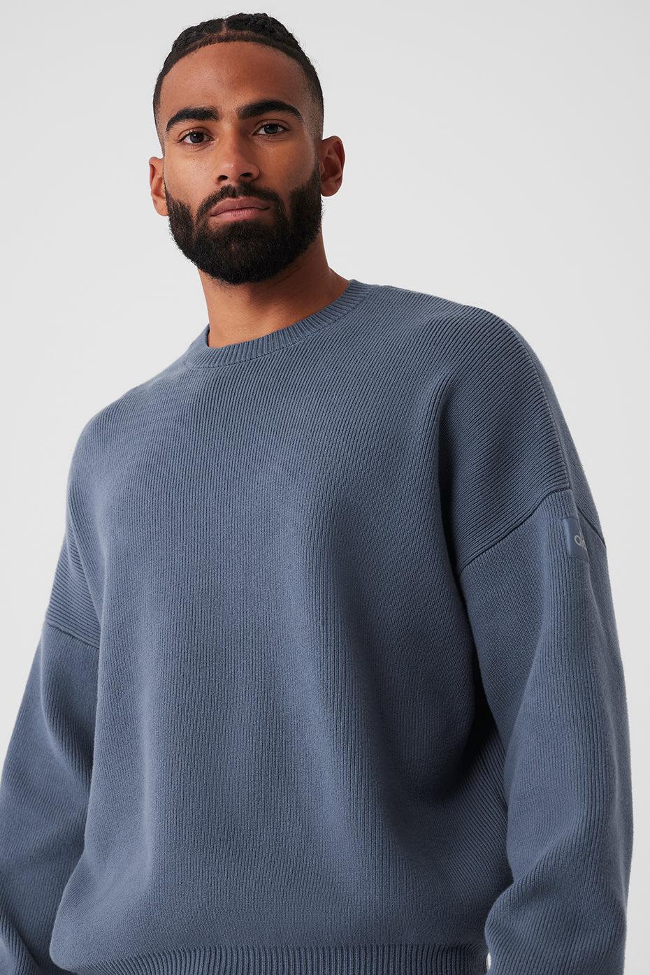 Scholar Crew Neck Sweater - Bluestone Male Product Image