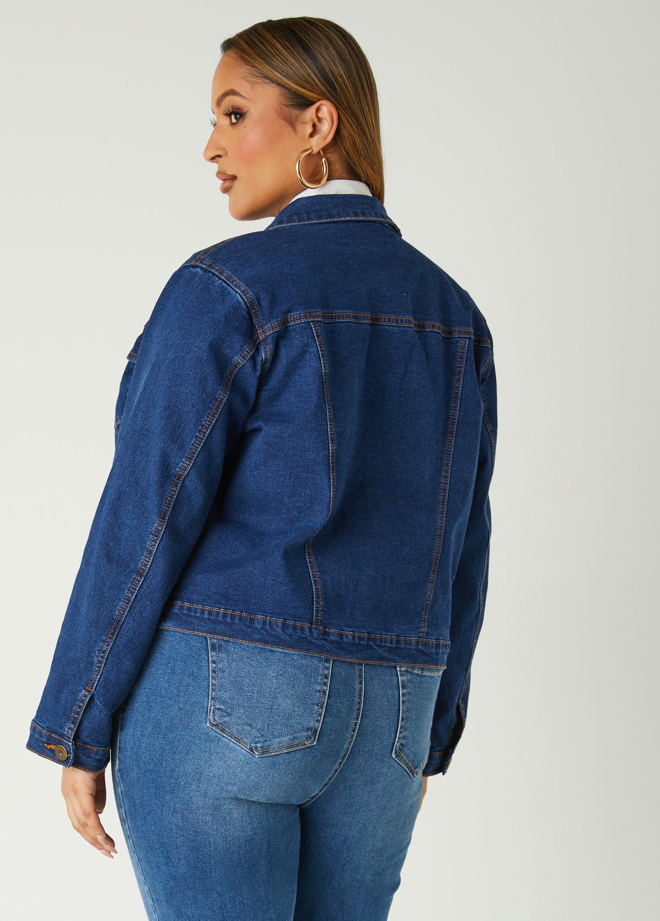 Plus Size Classic Denim Jacket Ashley Stewart Product Image