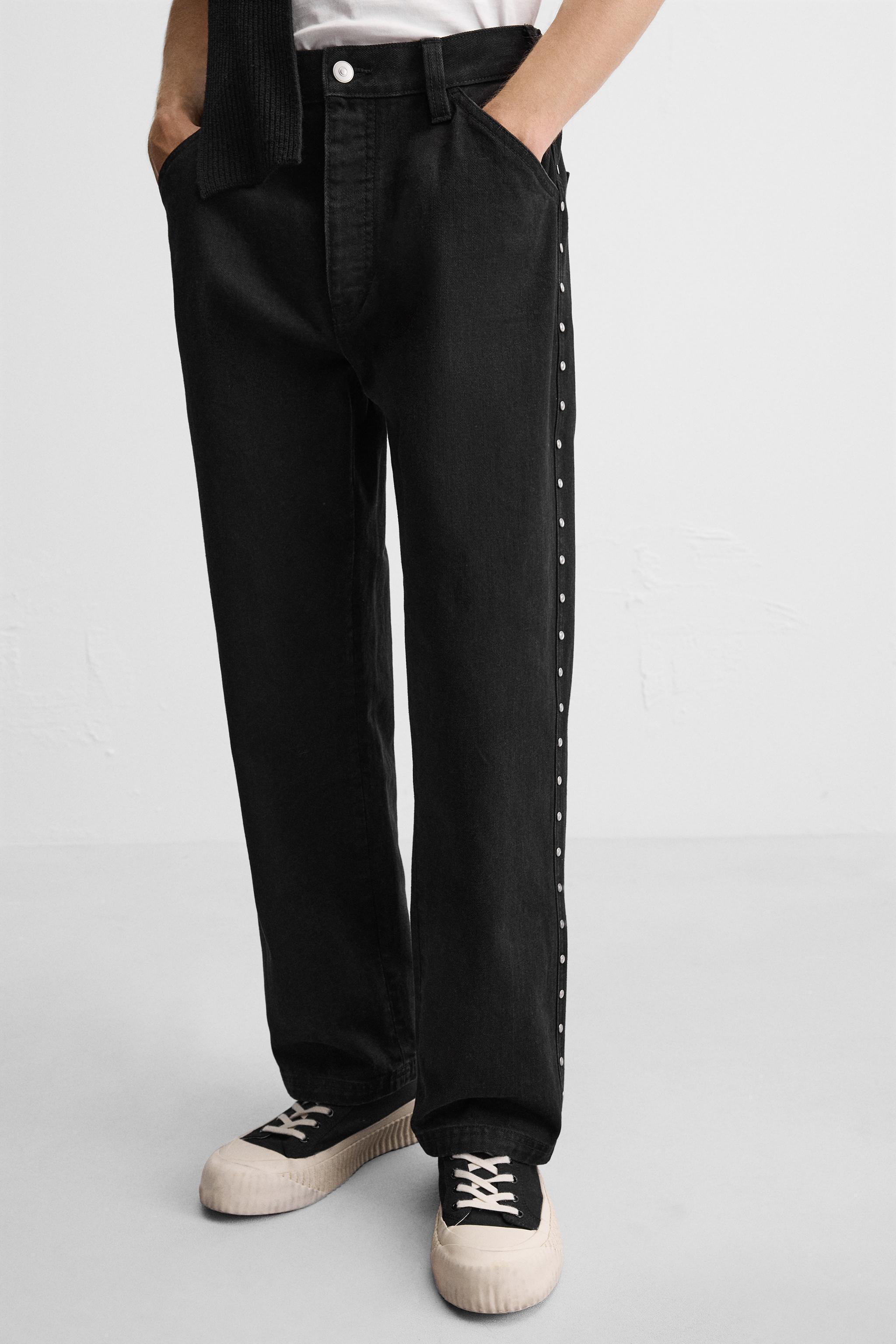 STUDDED SIDE STRIPE JEANS Product Image