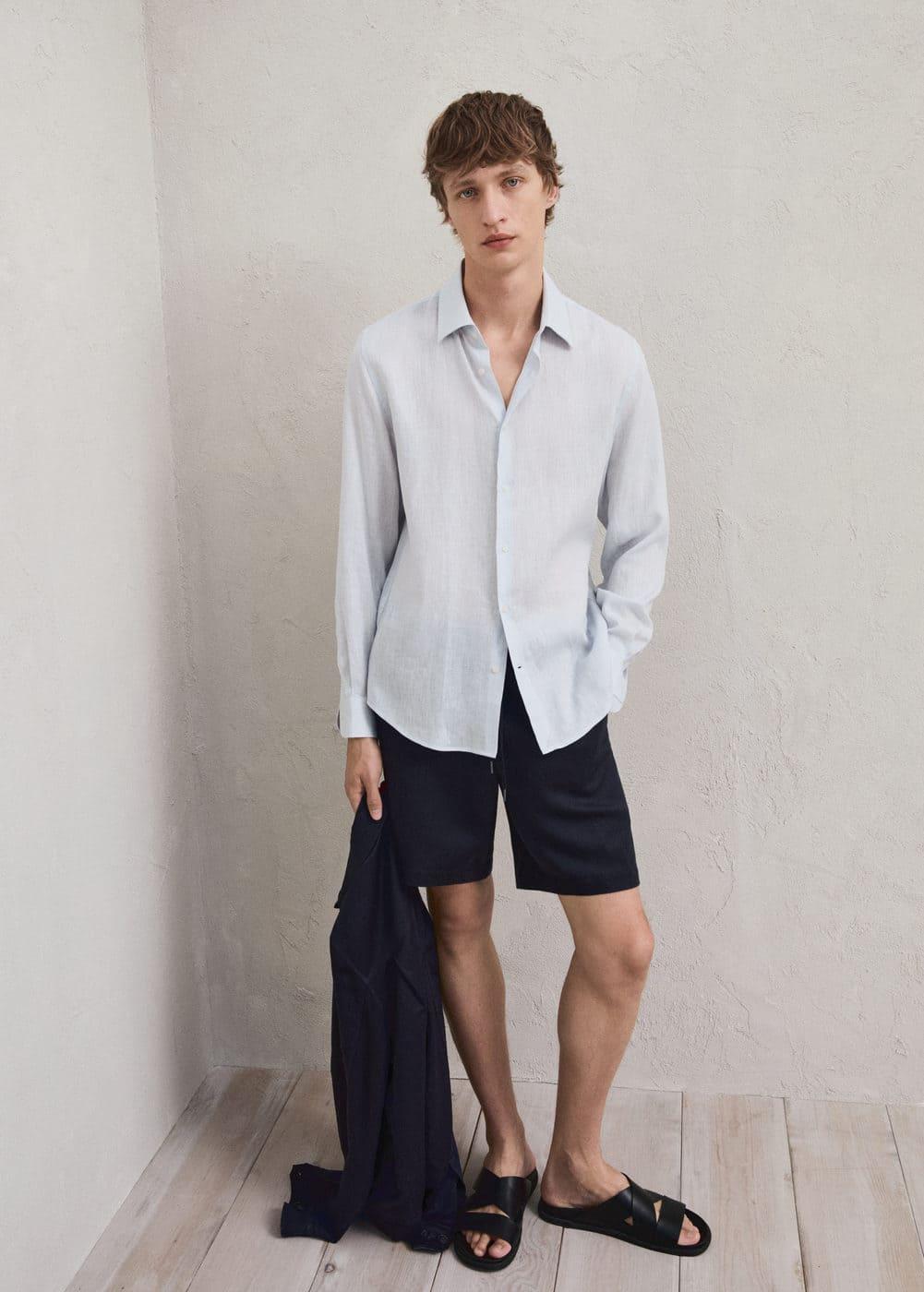 Mango Mens Linen 7.48 Cord Shorts Product Image