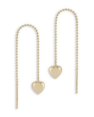 Moon & Meadow 14K Yellow Gold Heart Threader Earrings Product Image