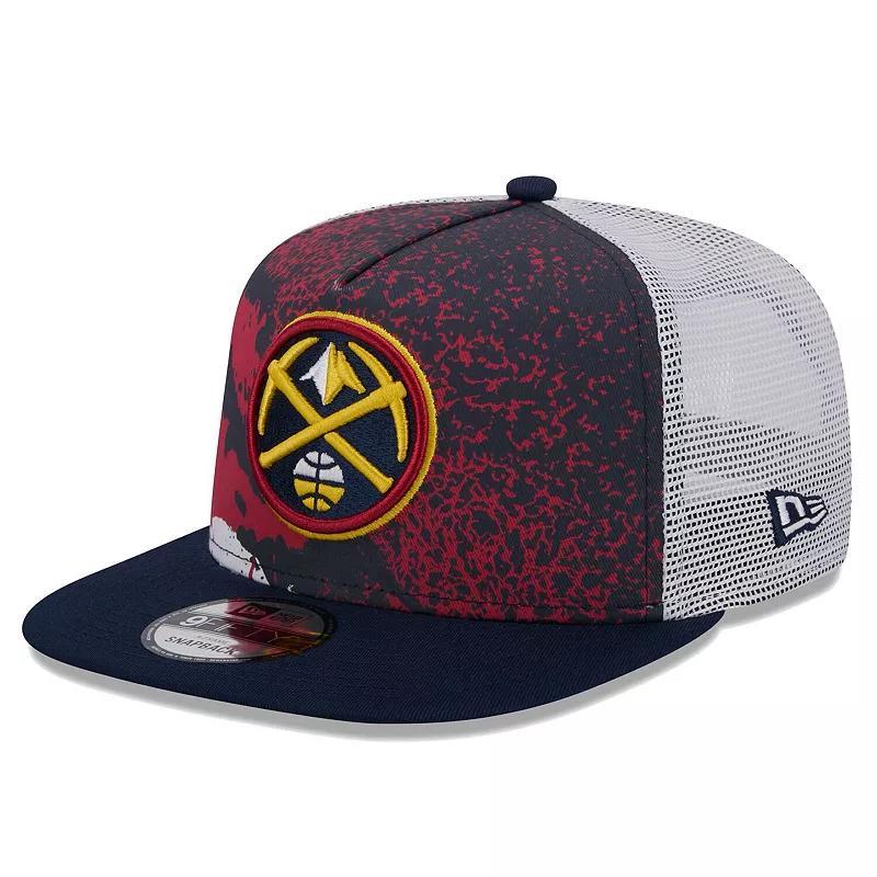 Mens New Era Denver Nuggets Court Sport Speckle 9FIFTY Snapback Hat, Blue Product Image