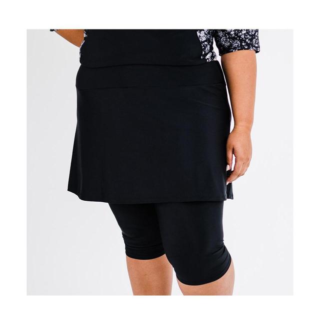 Calypsa Womens Plus Size Flared Swim Skort With Capri Leggings Product Image