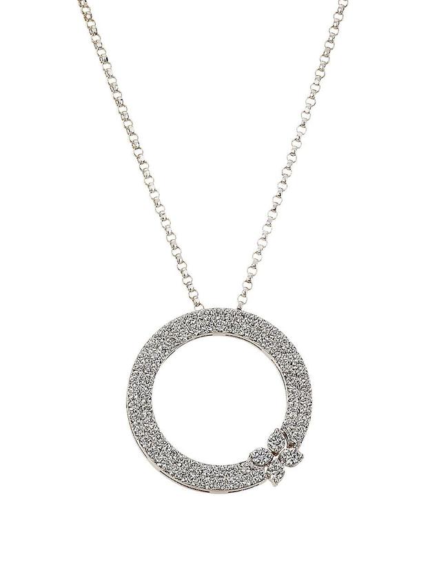 Womens Love In Verona 18K White Gold & 0.67 TCW Diamond Circle Pendant Necklace Product Image