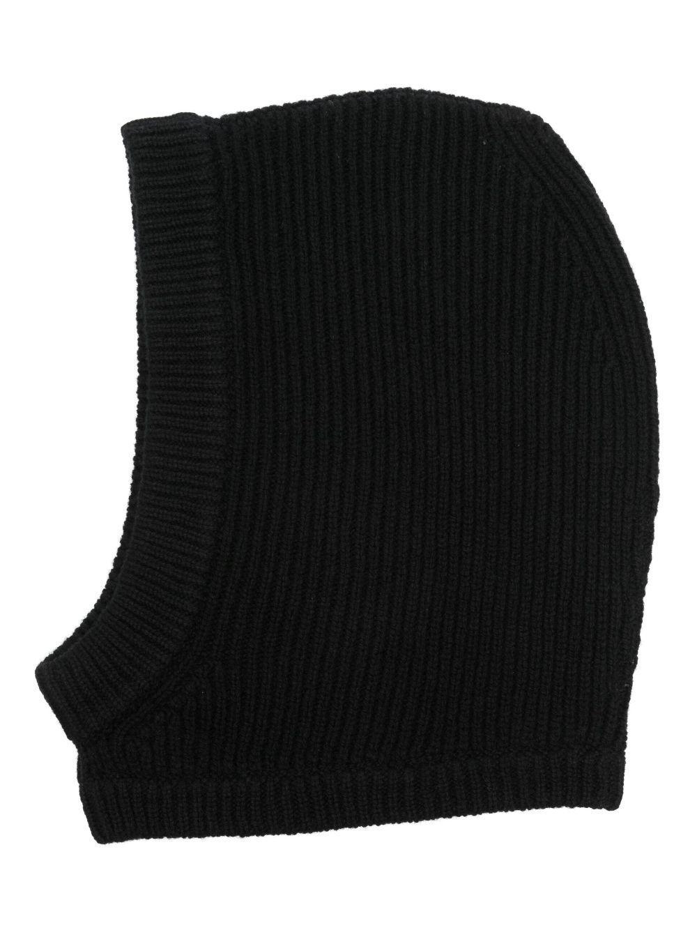 Black Ribbed Knit Beanie Product Image