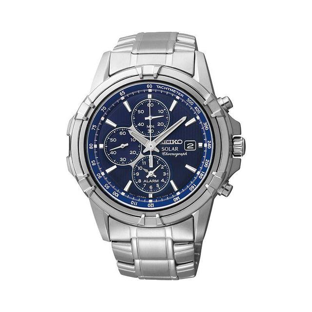 Seiko Mens Stainless Steel Solar Chronograph Watch - SSC141 Silver Tone Product Image