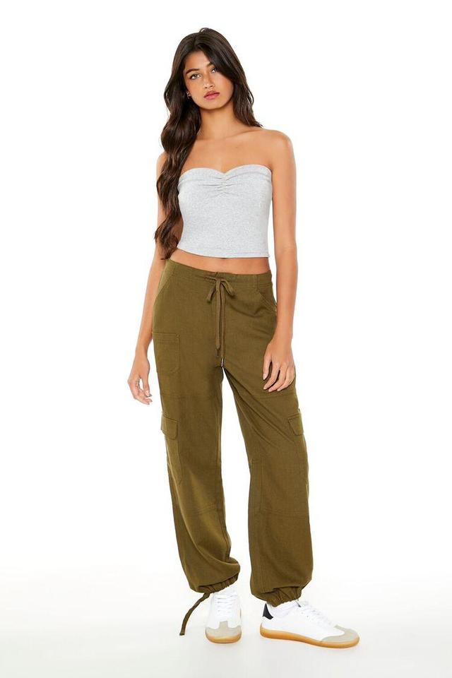 Twill Drawstring Cargo Pants | Forever 21 Product Image