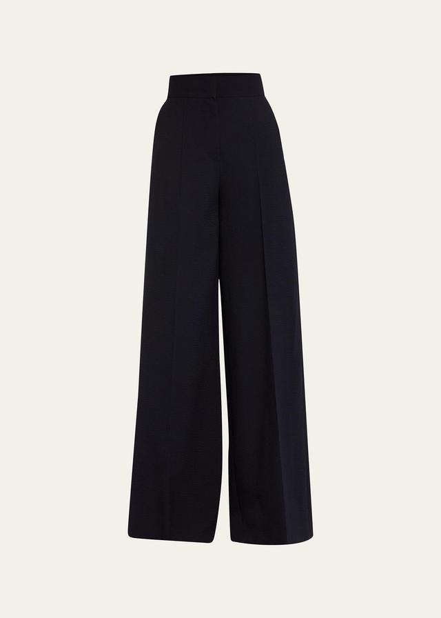 Max Mara Cervo Wool Blend Seersucker Ultrawide Leg Pants Product Image