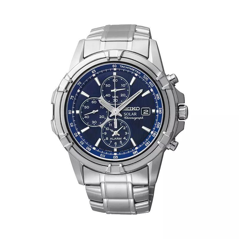 Seiko Mens Stainless Steel Solar Chronograph Watch - SSC141 Silver Tone Product Image