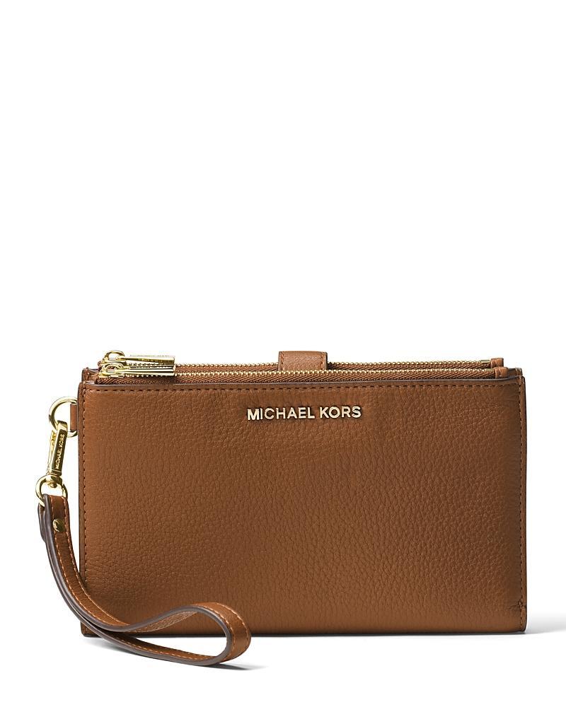 Womens Double Zip Leather Wristlet Product Image