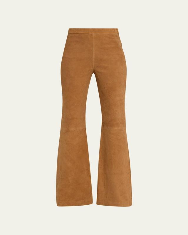 Womens Joelle Flared Suede Pants Product Image