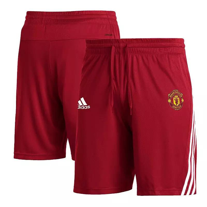 Mens adidas Red Manchester United Club Crest Three-Stripe AEROREADY Shorts Product Image