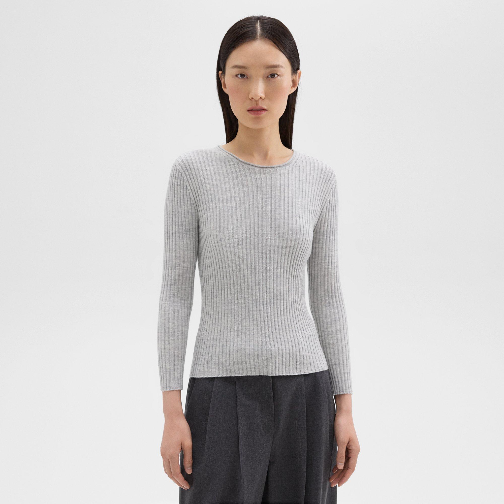 Regal Wool Rib Knit Top | Theory Product Image