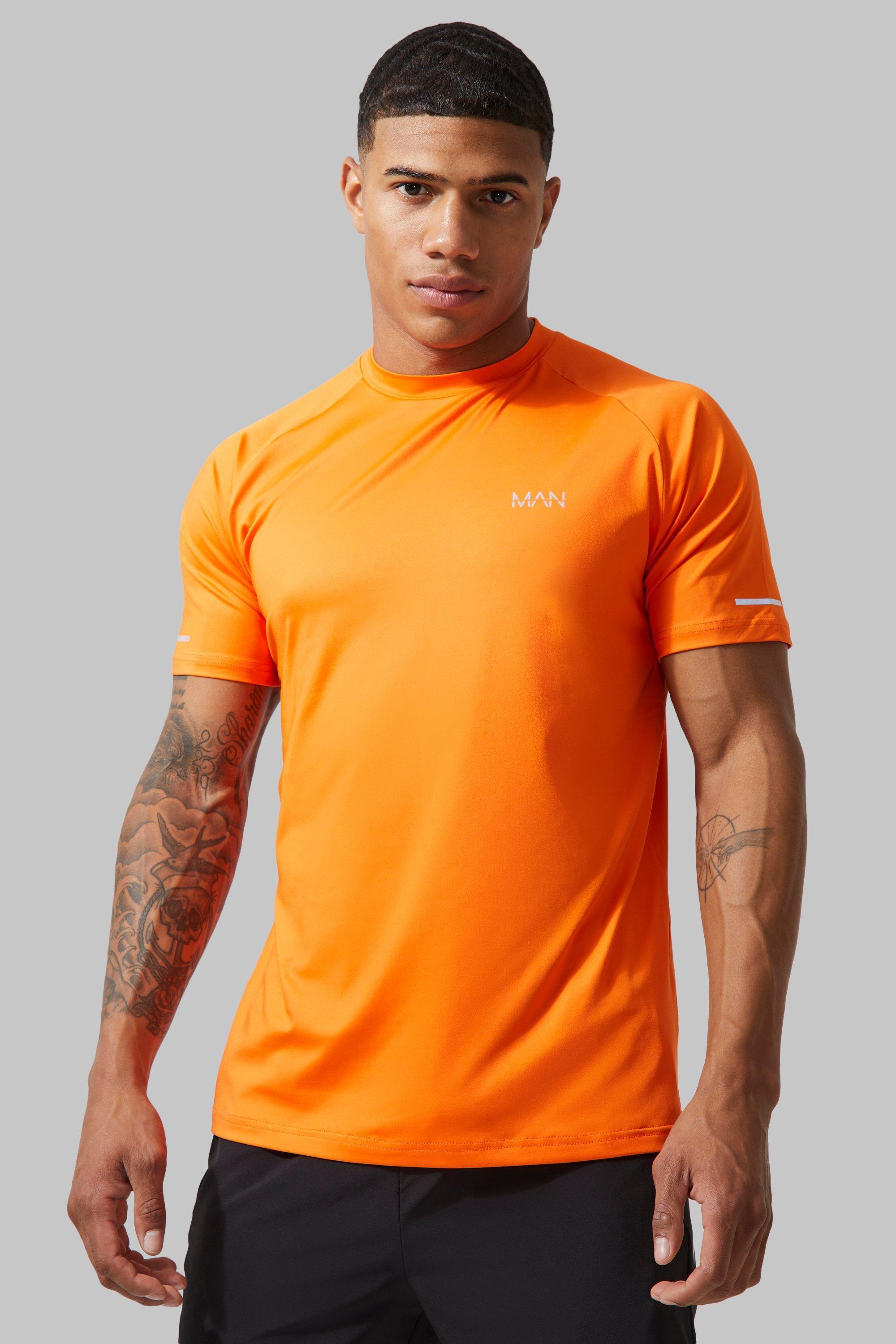 Mens Orange Man Active Gym Raglan Regular Fit T-shirt, Orange Product Image