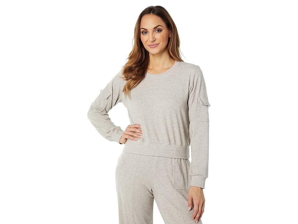 bobi Los Angeles Cargo Pocket Sweatshirt in Cozy Heather Knit Women's Clothing Product Image