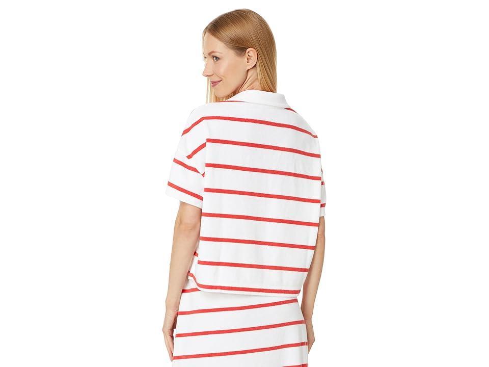 Vineyard Vines Terry Towel Relaxed Polo (Stripe /Flame) Women's Clothing Product Image