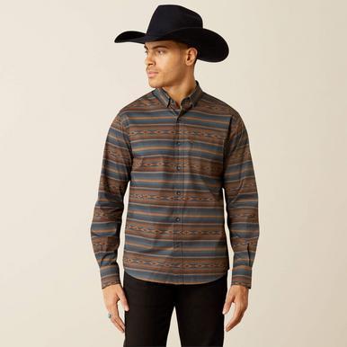 Ariat® Men's L/S Brown/Blue Aztec Print Mayor Modern Fit Button Shirt Product Image