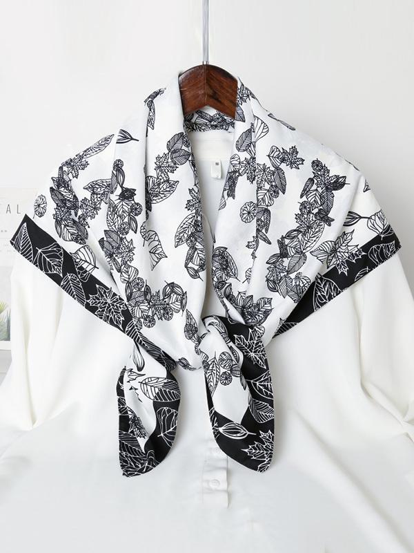 Contrast Color Flower Print Shawl&Scarf Product Image