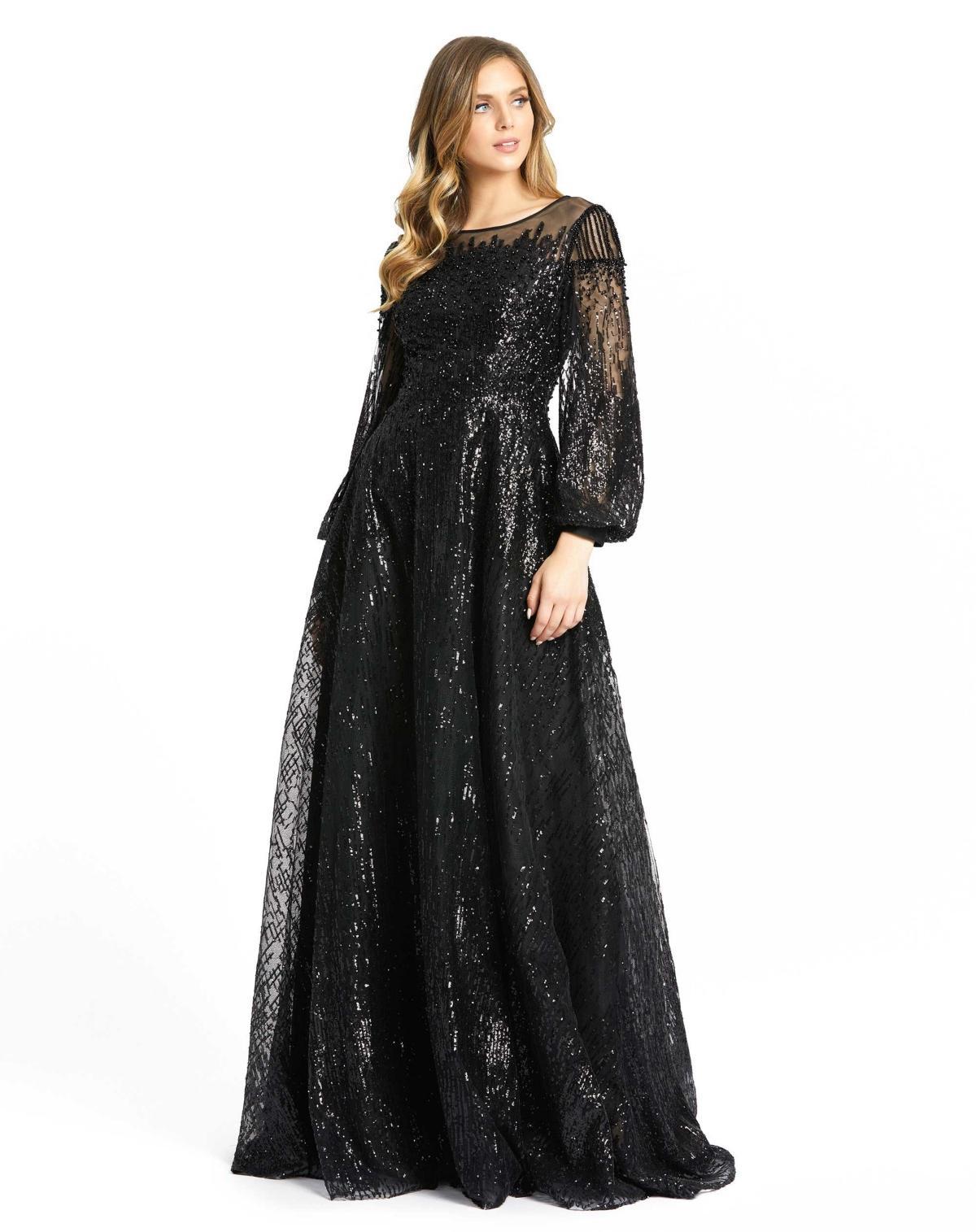 Womens Beaded Fit-&-Flare Gown Product Image