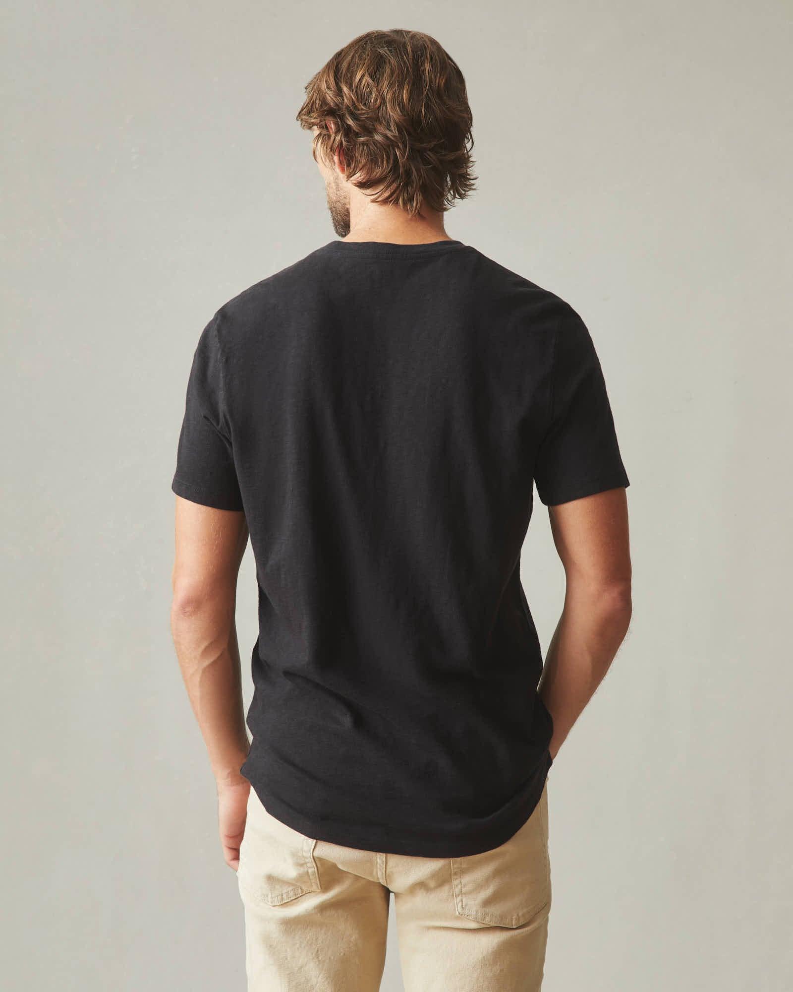 Premium Slub V-Neck Tee - Black Male Product Image