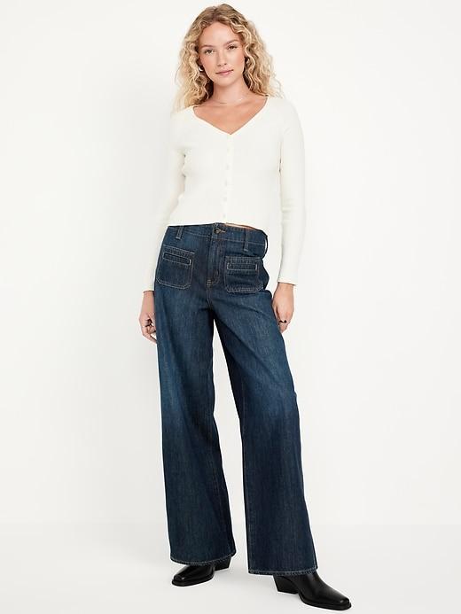 High-Waisted Baggy Wide-Leg Trouser Jeans Product Image