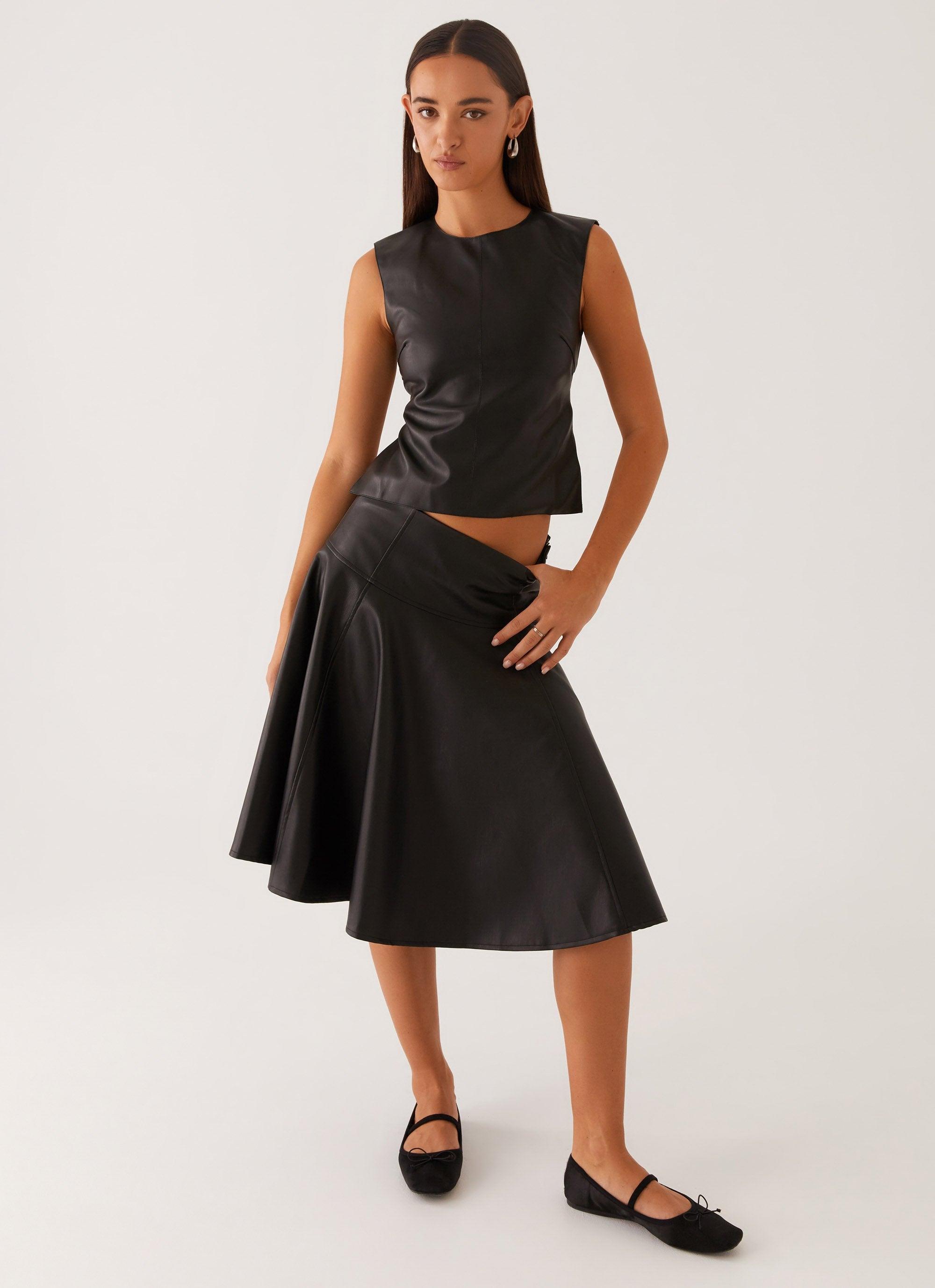 Tyler Midi Skirt - Black Product Image