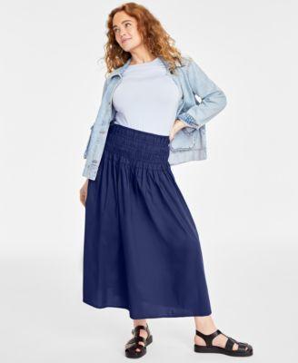 Women's Cotton Poplin Maxi Skirt, Created for Macy's Product Image