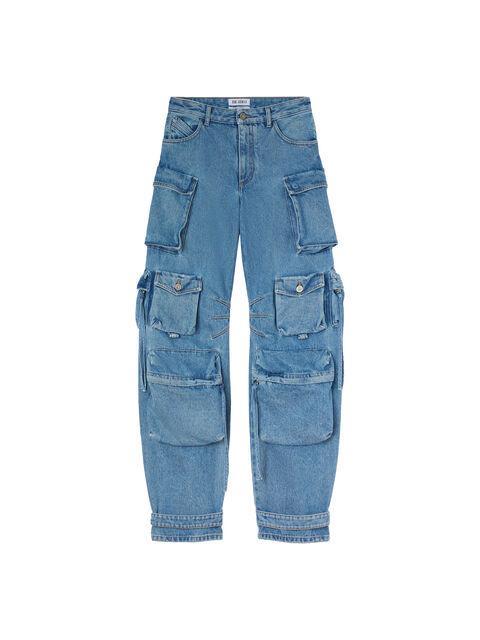 ''Fern'' washed blue long pants Product Image