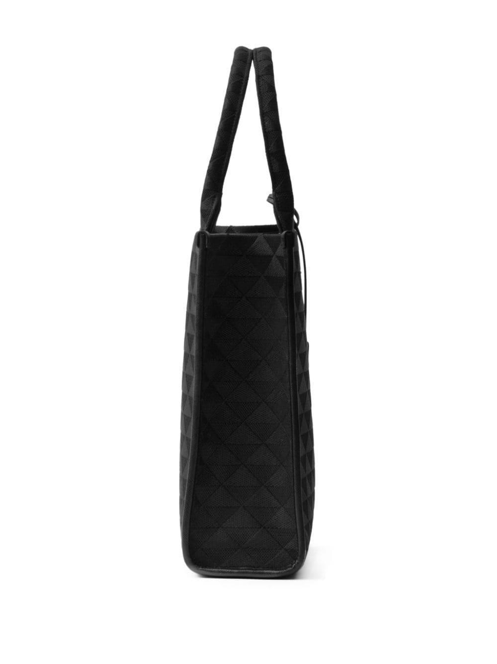 Triangle Symbole Jacquard Tote Bag In Black Product Image