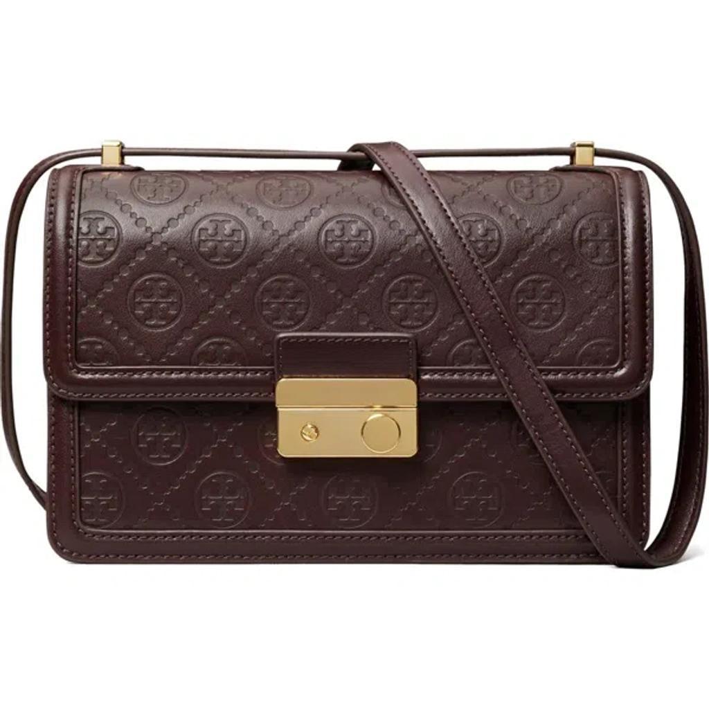 TORY BURCH T Monogram Debossed Convertible Shoulder Bag In Red Product Image