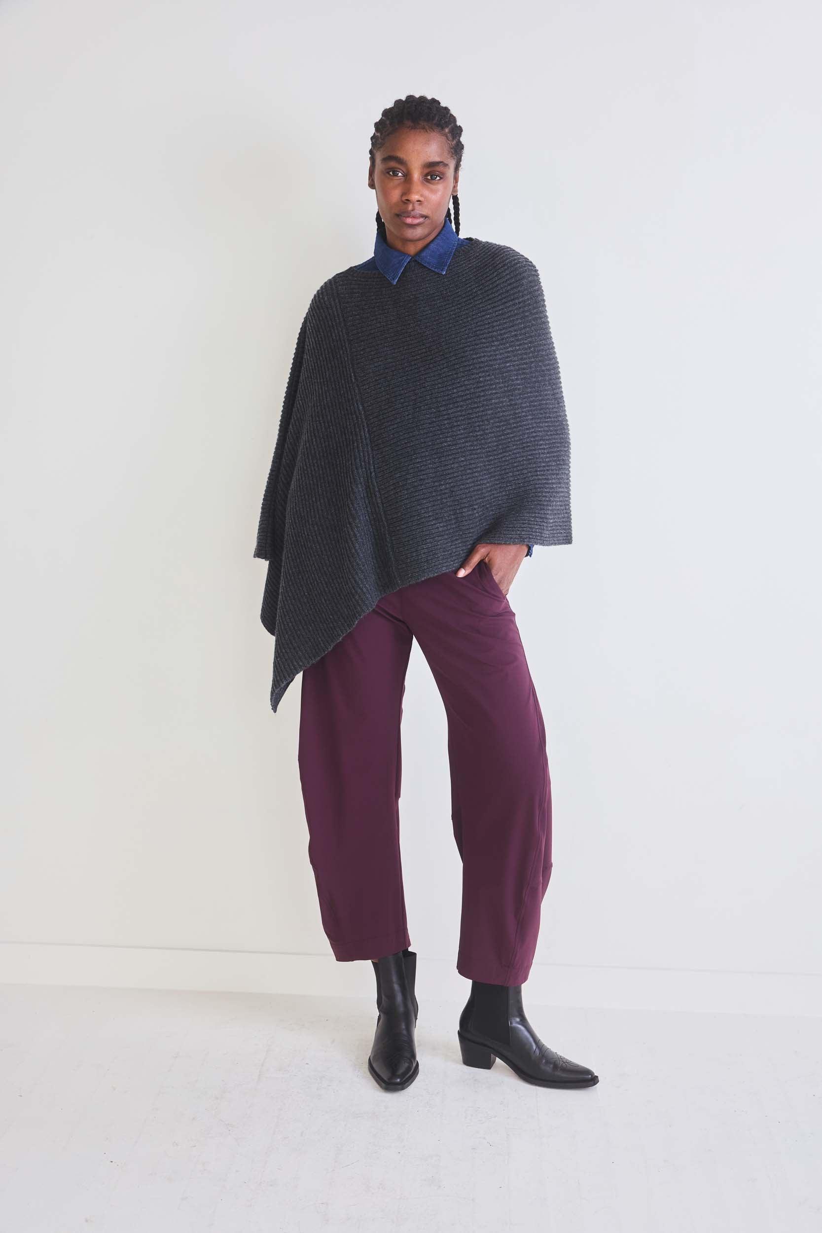 The Ribbed Knit Poncho Product Image