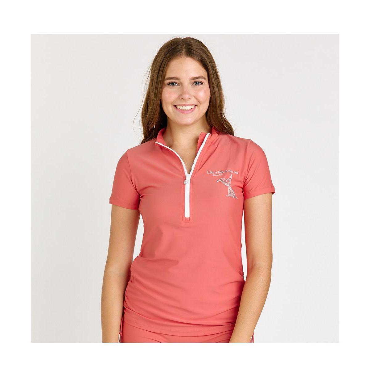 Calypsa Womens Half-Zip Adele Swim Top Product Image