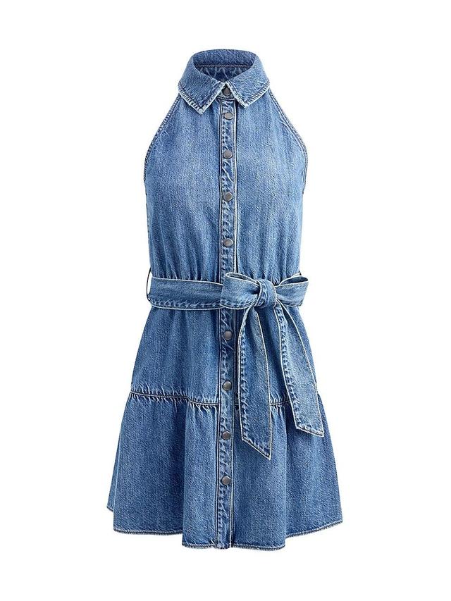 Womens Miranda Denim Tie-Waist Minidress Product Image