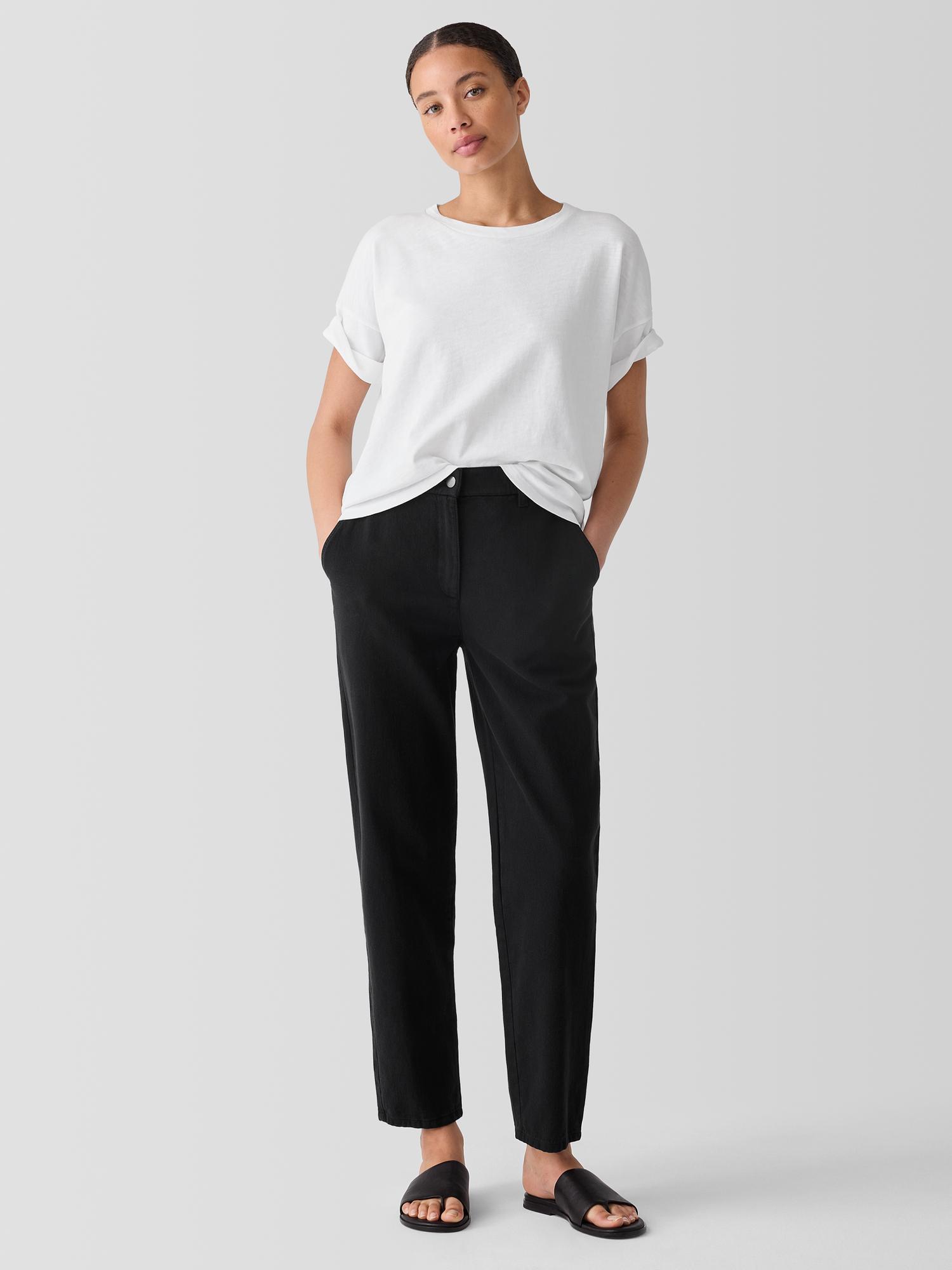 EILEEN FISHER Garment-Dyed Utility Organic Cotton Tapered Pantfemale Product Image