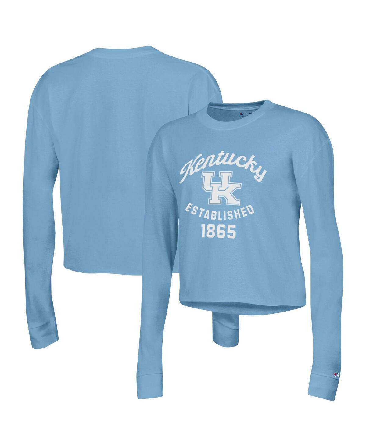 Womens Champion Blue Kentucky Wildcats Boyfriend Cropped Long Sleeve T-shirt Product Image