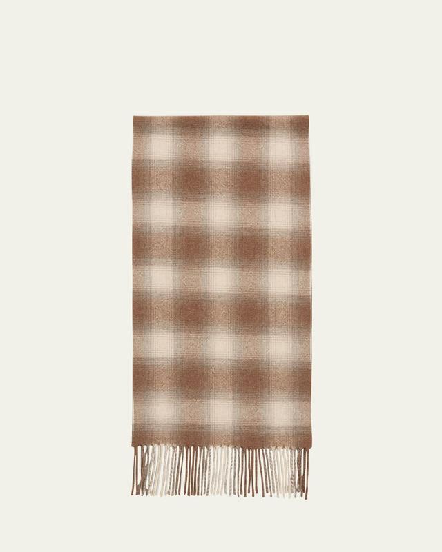 Mens Wool and Cashmere Scarf Tartan Scarf Product Image