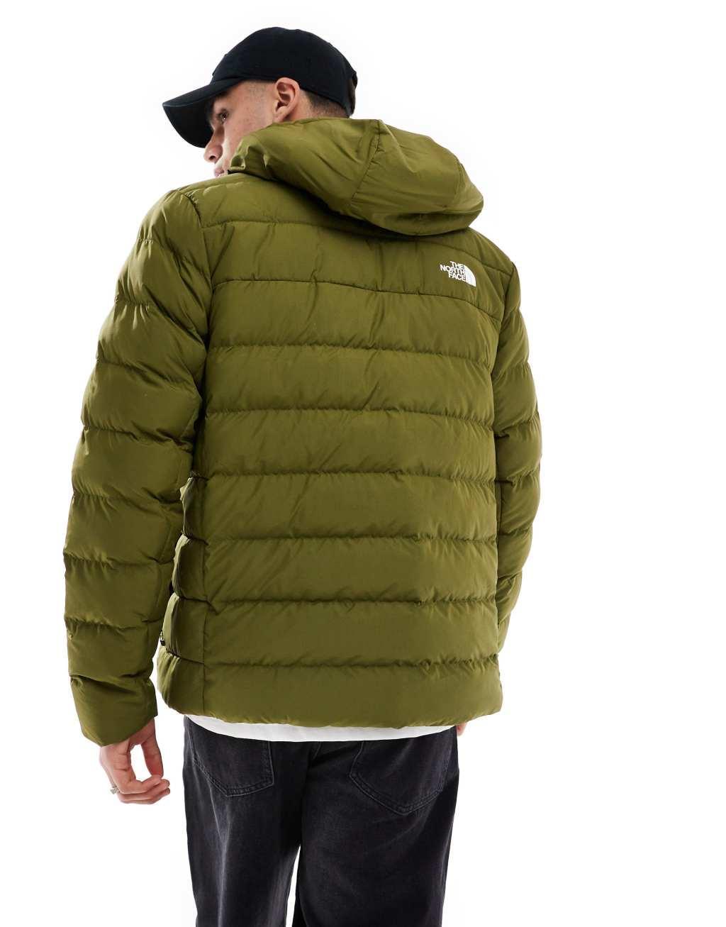 The North Face Aconcagua 3 lined padded hoodie jacket in olive green Product Image