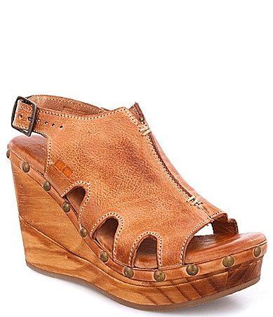 Bed Stu Naiya Leather Studded Cut-Out Wedge Platform Sandals Product Image