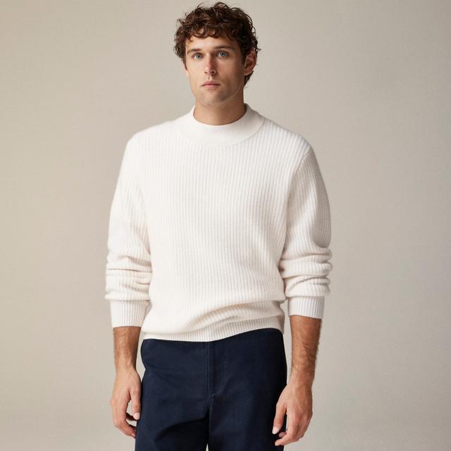 Cashmere ribbed mockneck sweater Product Image