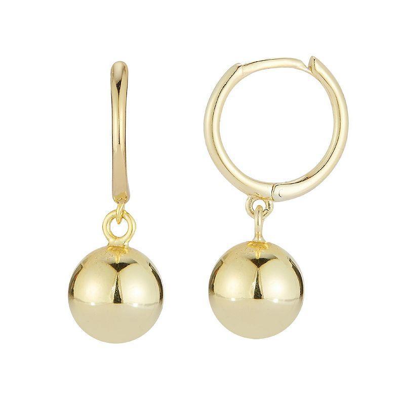 Sunkissed Sterling Ball Hoop Drop Earrings, Womens, Gold Tone Product Image