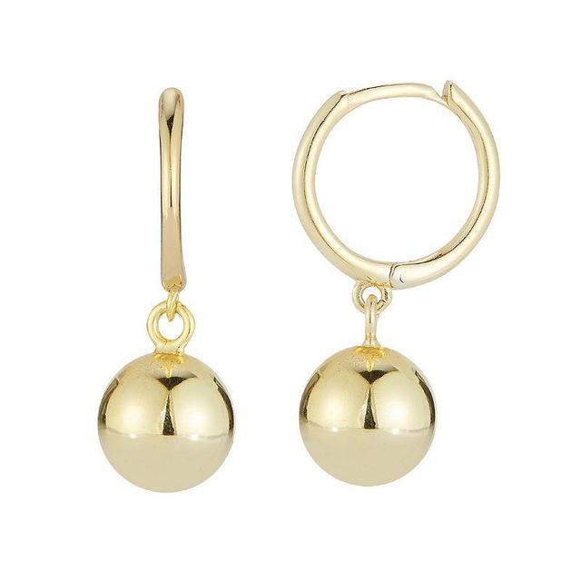 Sunkissed Sterling Ball Hoop Drop Earrings, Womens, Gold Product Image